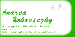 andrea makoviczky business card